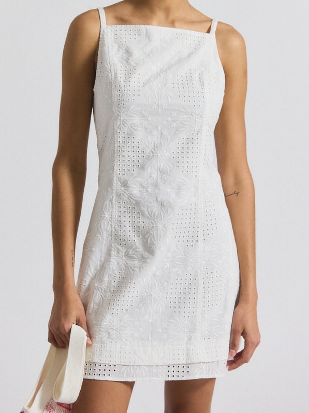 Derek Lam 10 Crosby Saige Garden Tile Eyelet Sleeveless Mini Dress Size 12 NWT